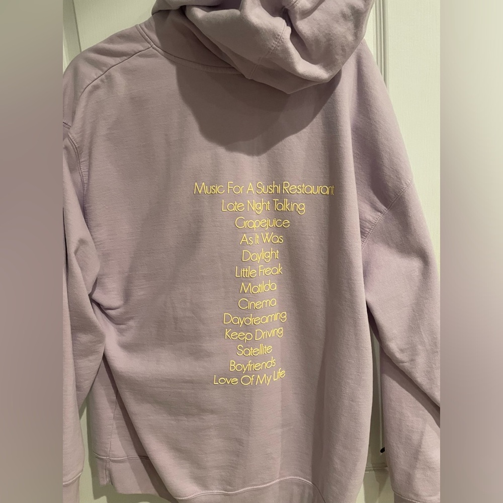 Harry Styles purple track list hoodie (NYC exclusive)